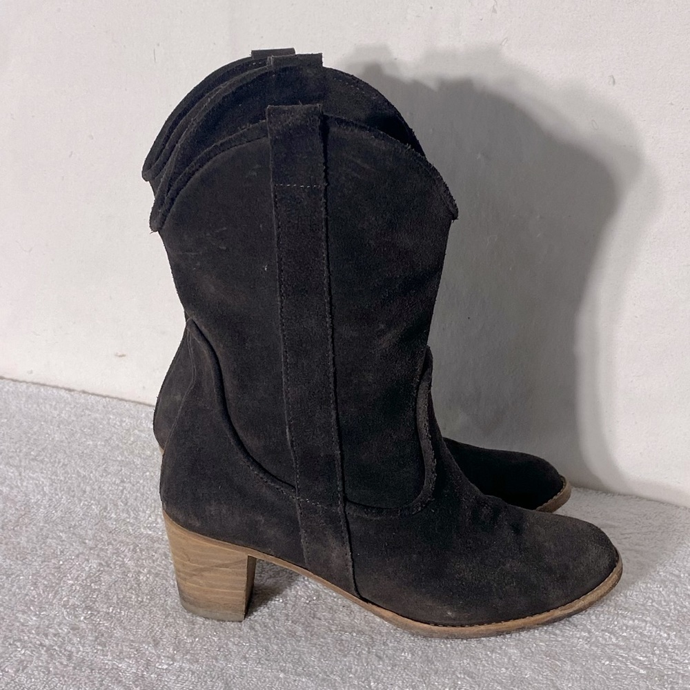Alpe Brown Suede Cowboy Style Boots 37 Rodeo Stampede Western Cowgirl